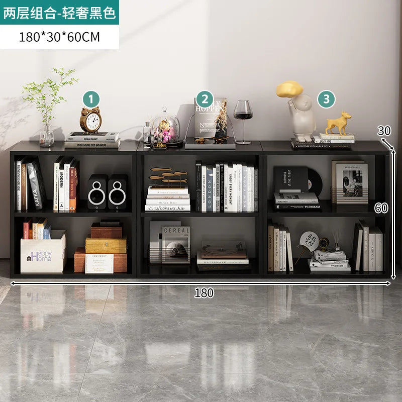 Kalek lattice cabinet free combination bookshelf floor shelf household living room wall low cabinet bookcase eight cabinets