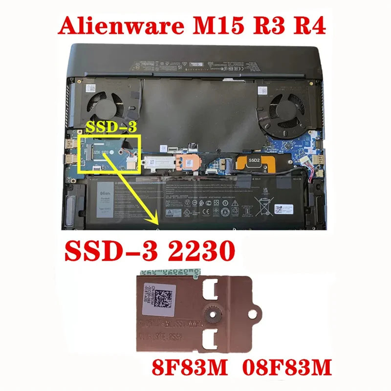 New Original Laptop M.2 2230 2280 SSD Bracket Heatsink Plate For Dell Alienware M15 R3 R4 M17 R3 R4 0RT4G1 0GK8NK 08F83M 0YDKGW