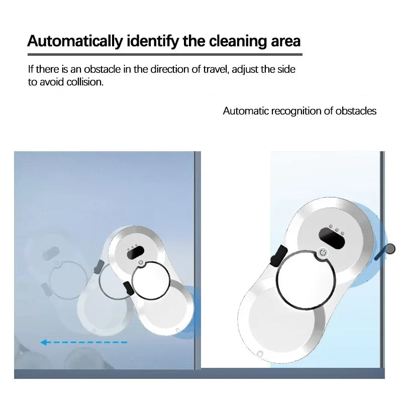 Smart Window Cleaning Robot Auto-Spray Electric Glass Cleaner with Remote Control 2800Pa Strong Suction for Home & High-Rise