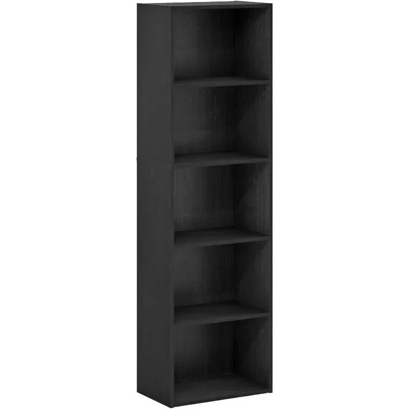 Customizable-Luder Bookcase / Bookshelf / Storage Shelves, 5-Tier, Blackwood