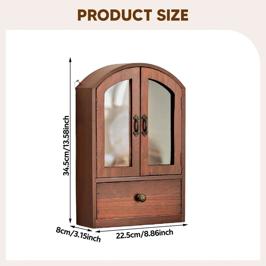 Desktop Storage Cabinet Wall Mount Cosmetic Holder Practical Sundries Organizer Display Shelf for Office Bedroom Home Countertop