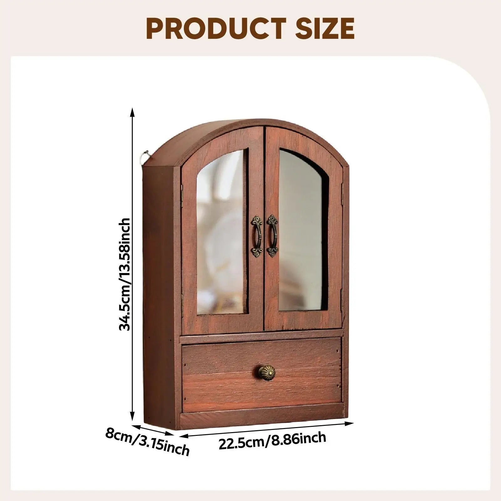 Desktop Storage Cabinet Wall Mount Cosmetic Holder Practical Sundries Organizer Display Shelf for Office Bedroom Home Countertop