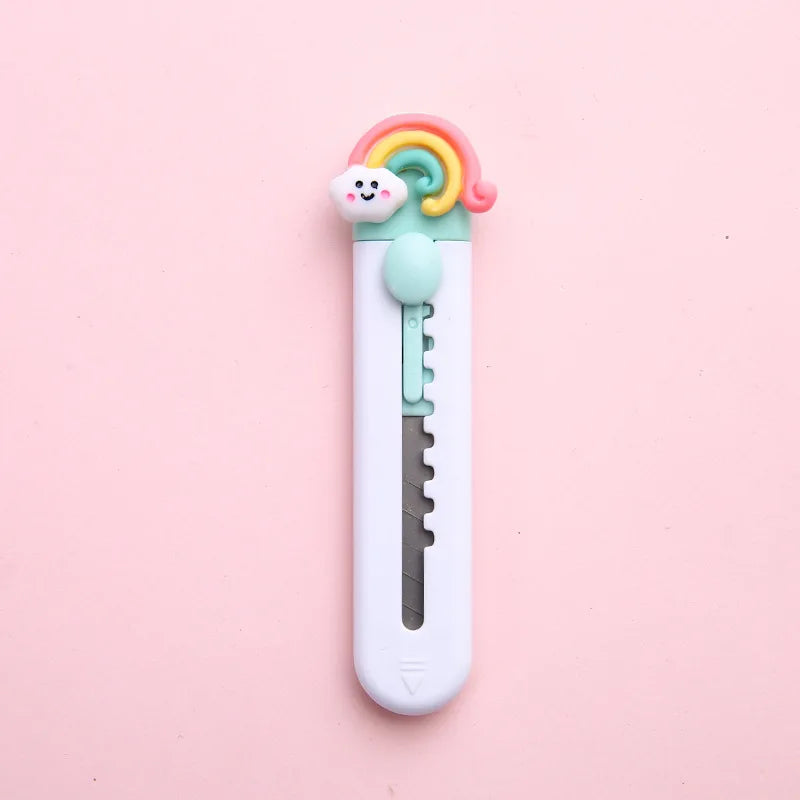 Mini Cute Art Knife Portable Parcel Unpacking Knife Office Paper Cutting Hand Knife Student Stationery Supplies