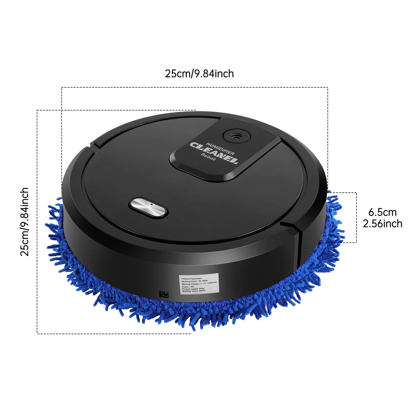 10000rpm Mopping Machine, Wet and Ary Dual-Purpose Mopping Machine, Automatic Mopping Machine-White/Black
