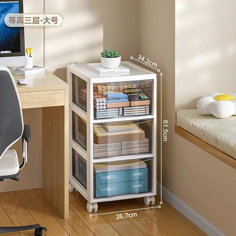 Moisture Proof File Cabinet for Students Office Storage Bin Anti Slip A4 Drawer Wear Resistant Stationery Rack Durable