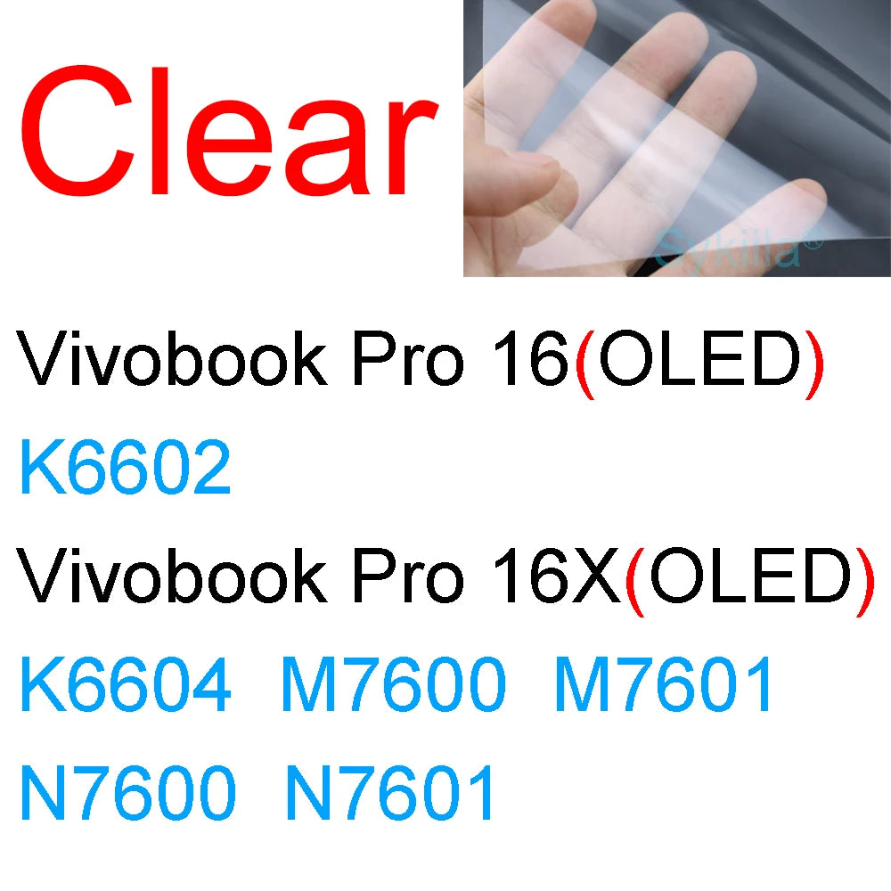 Screen Protector for ASUS Vivobook N6506 S5506 S5507 M5506 M5606 S5406 M5406 M7601 M7600 N7600 HD Clear Matte Frosted Skin Film