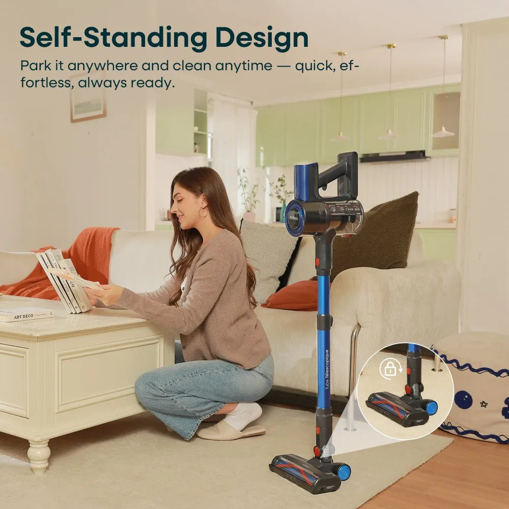 erabros EV2 Cordless Vacuum Cleaner, 450W 55Kpa High Suction, LED Display,Handheld Stick Vacuum for Floors Carpets Pet Hair