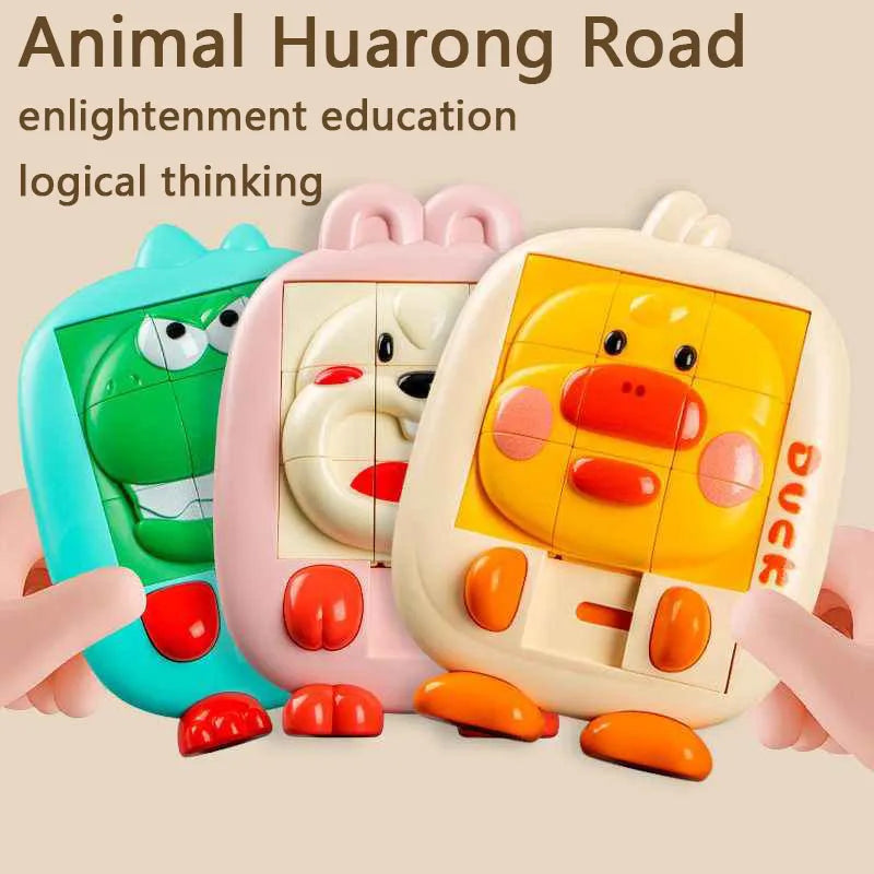 Children's early education puzzle thinking training toys Montessori teaching aids handmade three-dimensional sliding puzzle ﻿