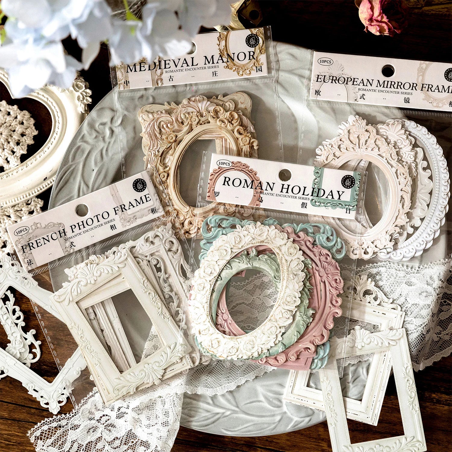 10pcs/pack Creative Embossment Frame Planner Journal Decoration Material Paper Photo Album Scrapbooking diy Boarder Trim