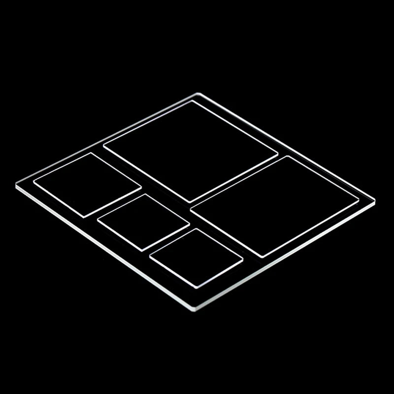JGS1 Fused Silica Quartz Glass Square Plate High Transmittance For Lab Optical Analysis Micobial Observation Custom Size