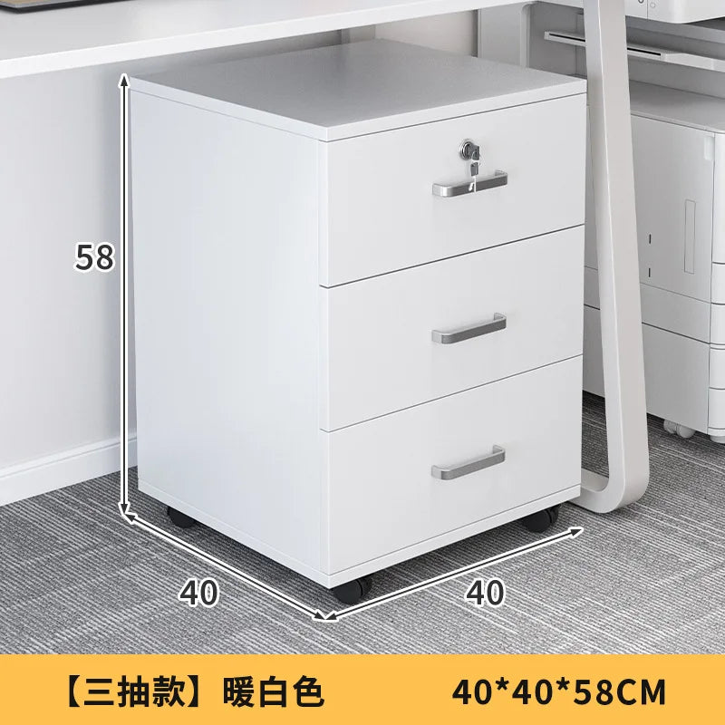 Movable with Lock, Small Cabinet for Office, Under Desk with Wheels, Multi-layer Storage Cabinet, Side Cabinet