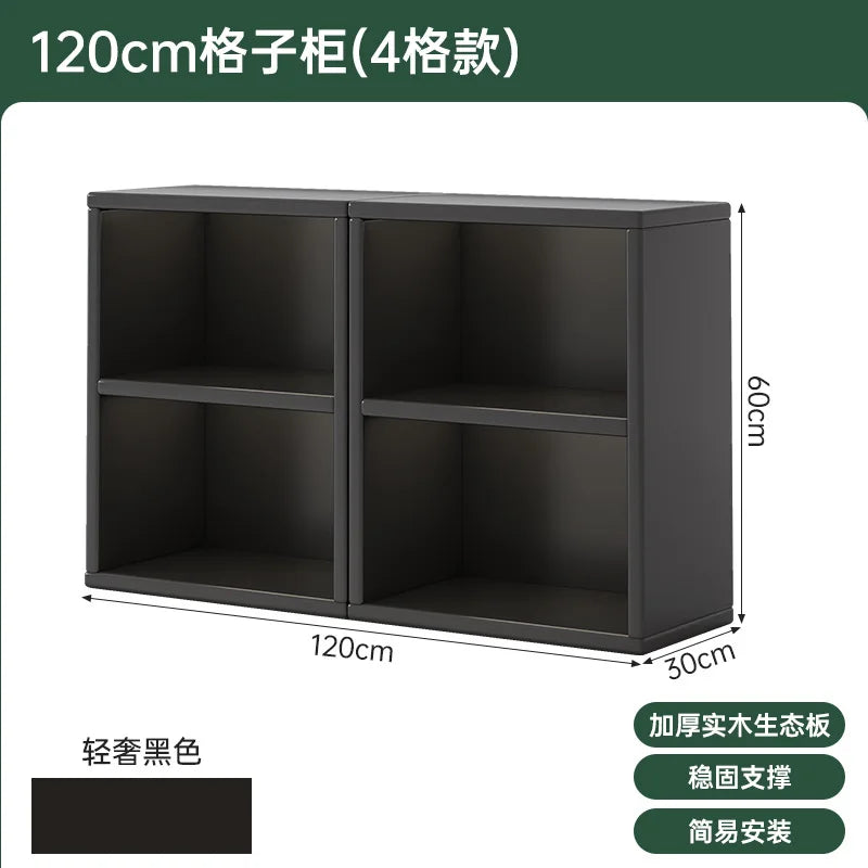Kalek lattice cabinet free combination bookshelf floor shelf household living room wall low cabinet bookcase eight cabinets