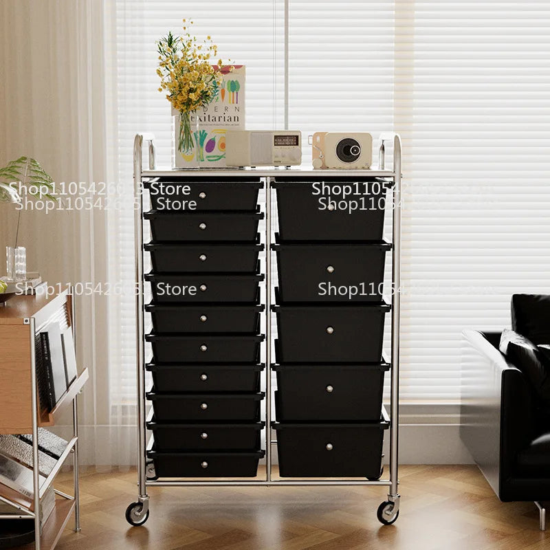 Household storage cabinets Multi-layer drawer lockers Cosmetics shelves Sundries Living room removable storage cart