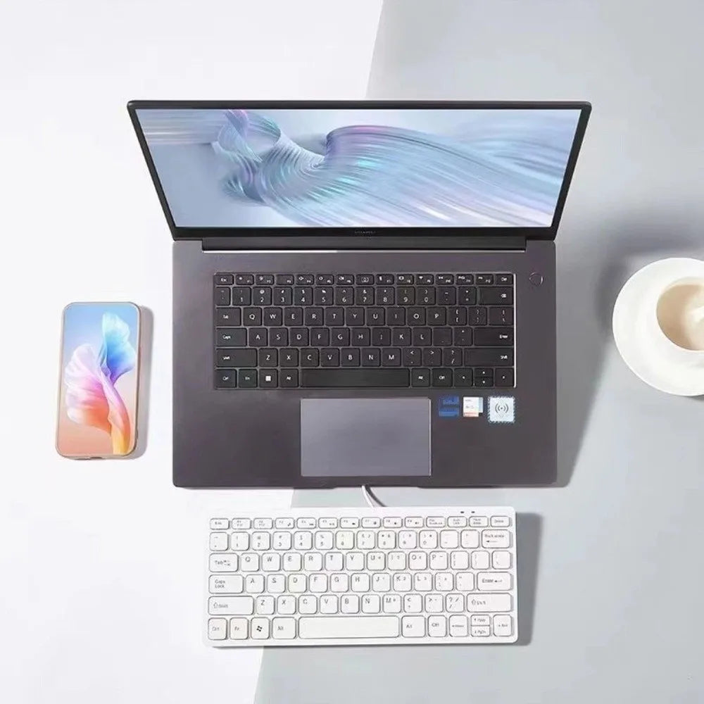 Plug Play USB Wired Keyboard Mute Slim Replaceable Keyboard Lightweight 78 Keys Keyboard Desktop Computer