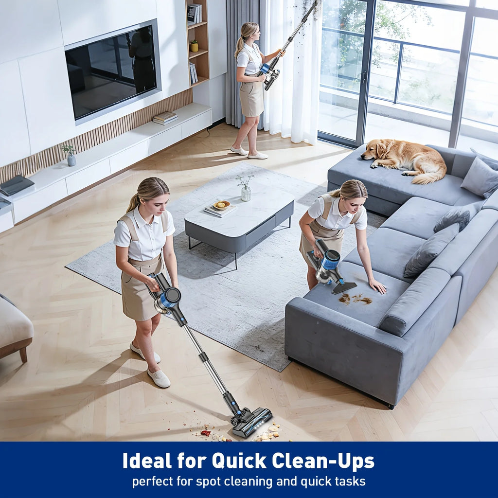 Cordless Vacuum Cleaner，55Kpa/45Mins/8 in 1 Powerful Suction,Self-Standing, 3 Suction Modes, Vacuum for Floor Carpet Pet Hair
