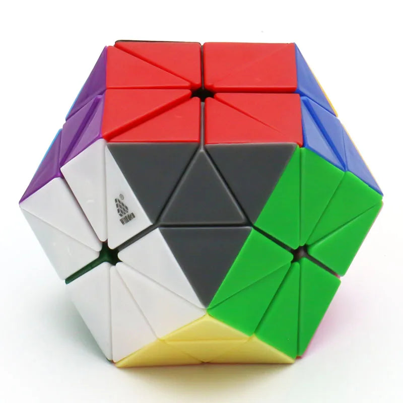WitEden Rainbow Plus Cube 2x2x2 Twisty Puzzle Stickerless Black Original Plastic Ice Orange Collection Magic Toy Brain Teaser