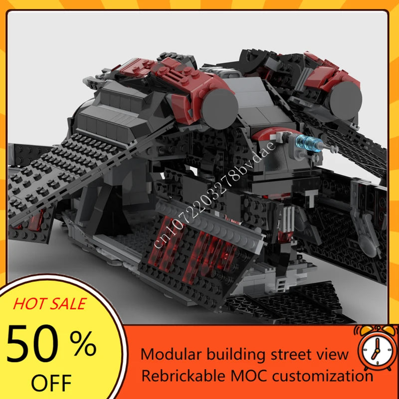 1395PCSThe Dark Falcon LAATi Space War Military MOC SpaceShip Battle Model Custom Puzzle ArchitectureDIY Assembly Model Toy Gift