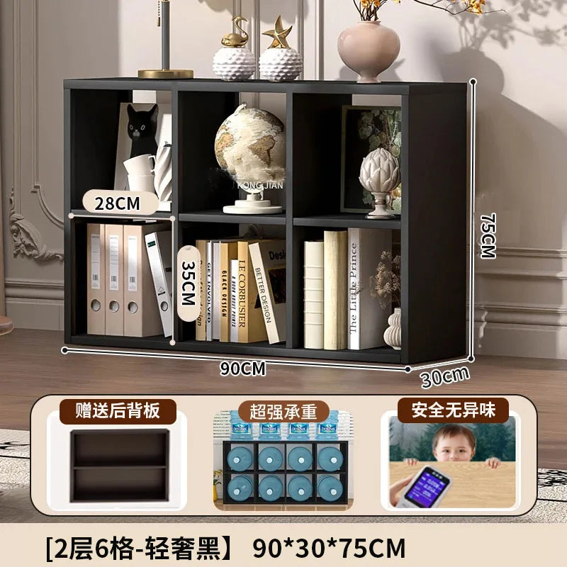 Kalek lattice cabinet free combination bookshelf floor shelf household living room wall low cabinet bookcase eight cabinets