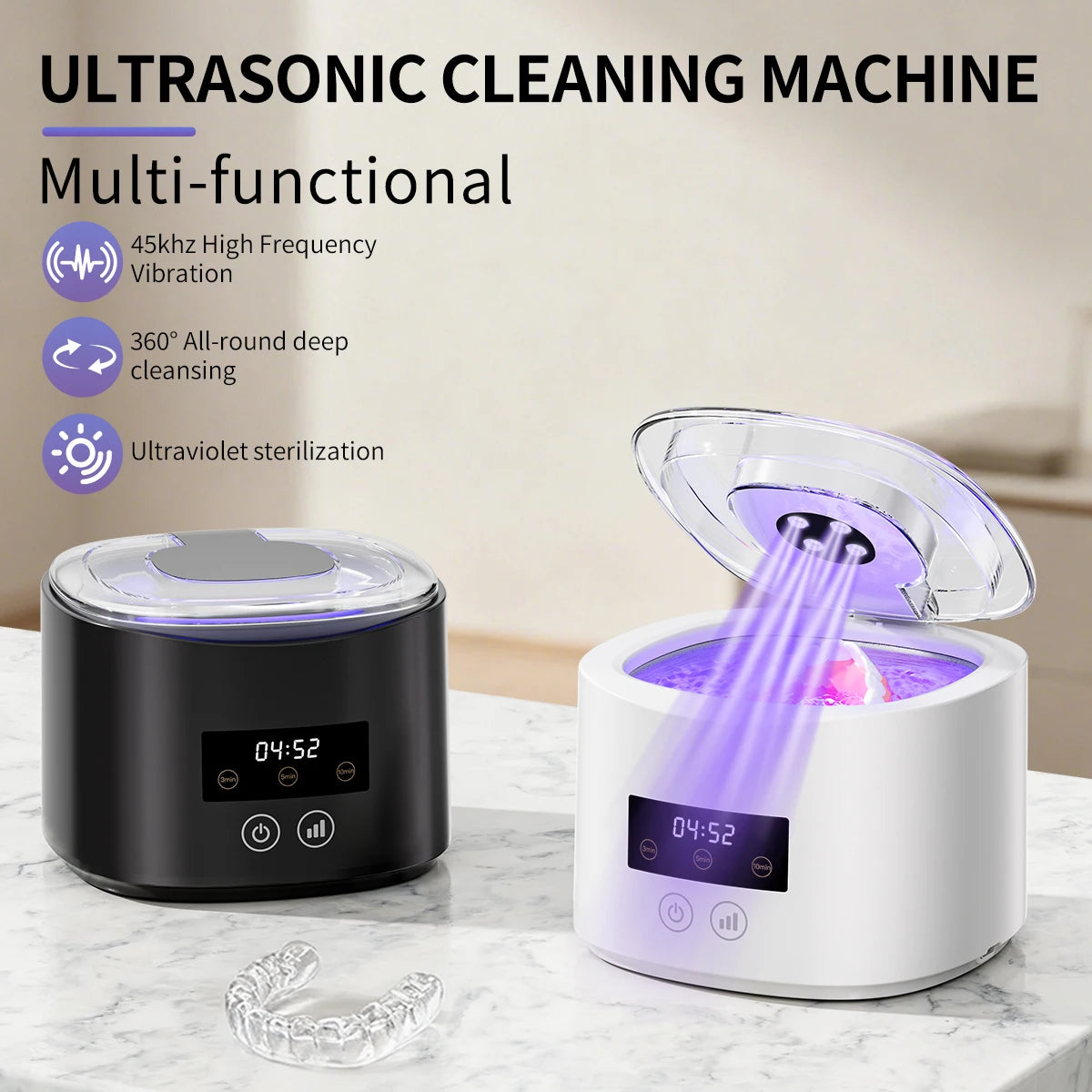 HOMEFISH  Cleaner Multi-Function USB Electric Cleaning Machine for Denture Braces Invisible Retainer Dental Care Box