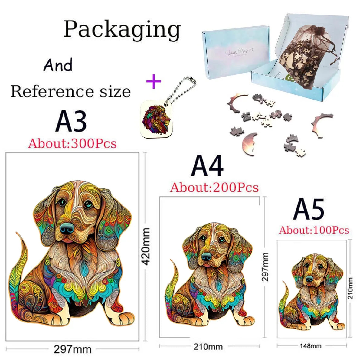 100-300PCS Dragon Puzzle Family Games Toys Birthday Gifts Wooden Puzzles Unique Wooden Animal Jigsaw Puzzles for Adults Kids