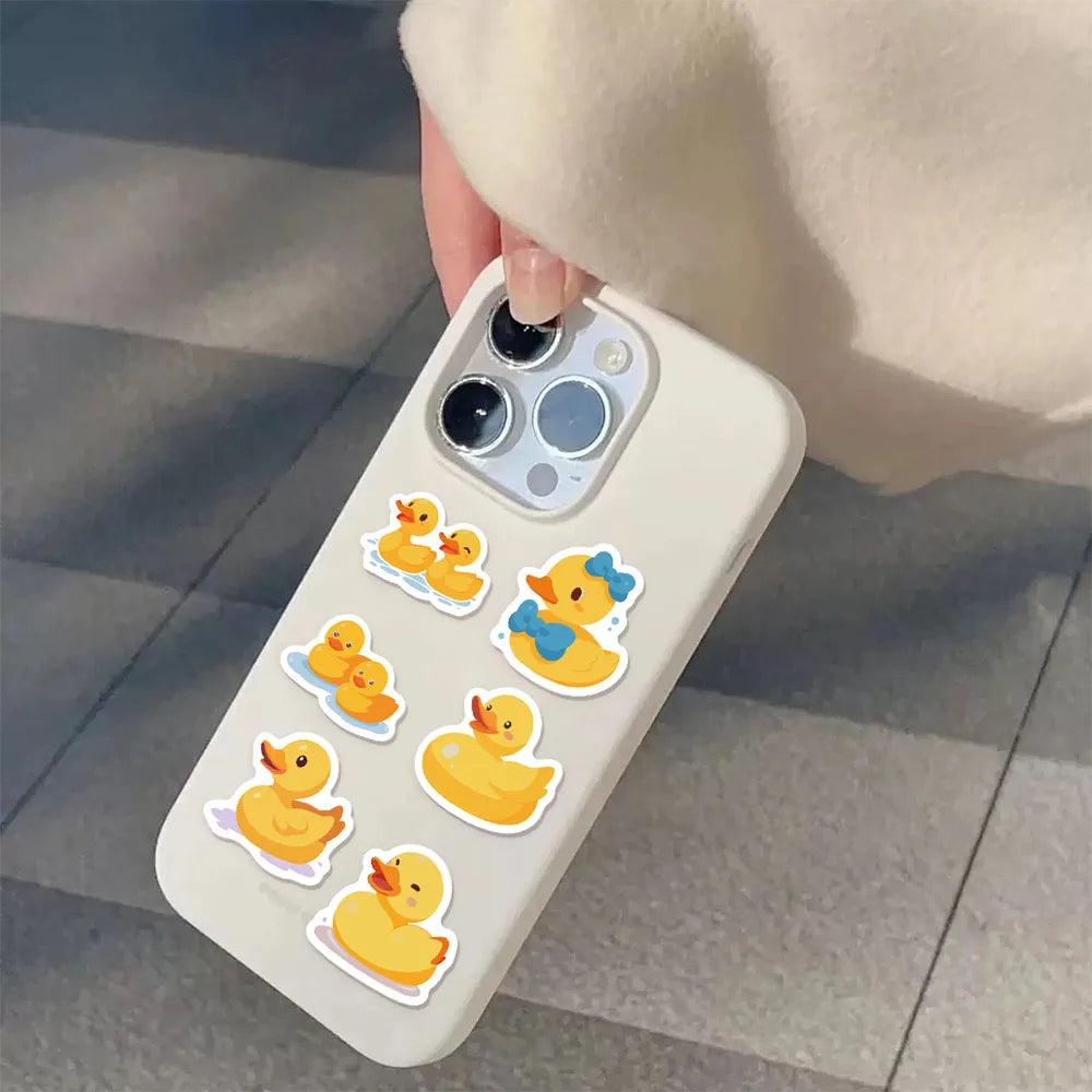 500PCS Ten Different Patterns of Yellow Duck Roll Stickers Graffiti Handbooks DIY Luggage Notebook Waterproof Stickers