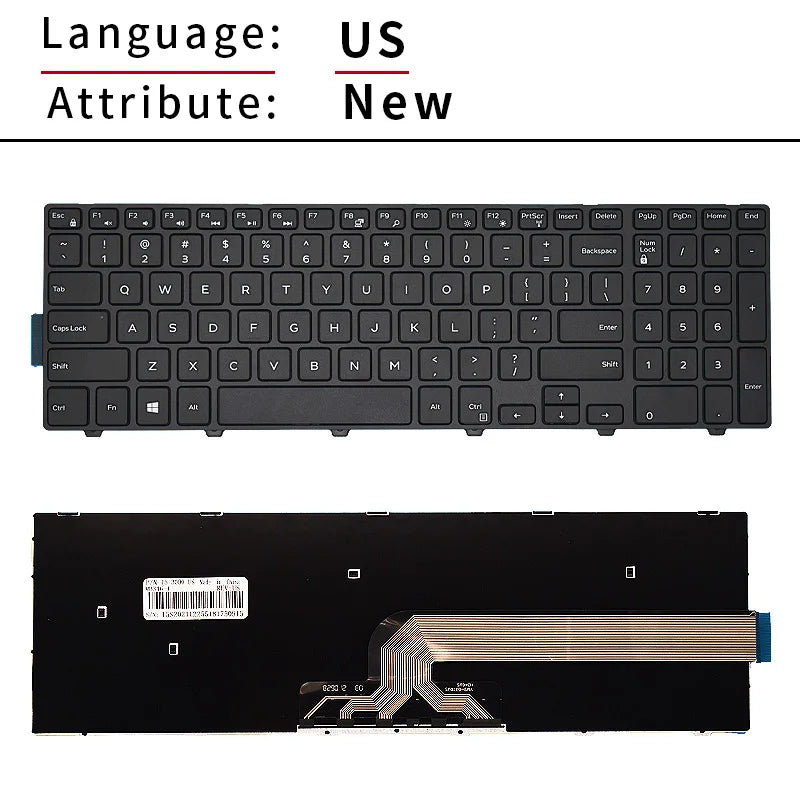 US keyboard For Dell Inspiron 15 5000 5758 5543 5548 5542 5552 5759 5551 5755 5555 5558 5557 5559 5577 5576 5748 5749 5545 5547
