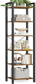 6-Tier Bookshelf, Bookcase With Steel Frame, Book Shelf For Living Room, Home Office, Study, 11.8 X 15.7 X 73.2 Inches,