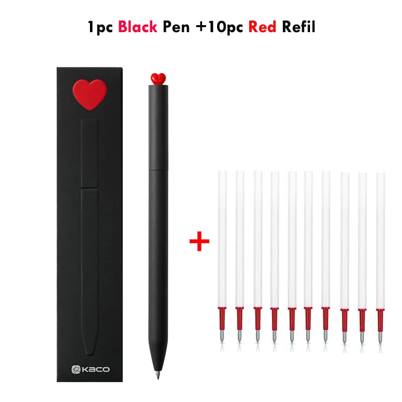KACO Kawaii Rotate Gel Pen канцелярия 0.5MM Black Ink Fluent Writing Canetas High Capacity Boligrafo School Office Stationery
