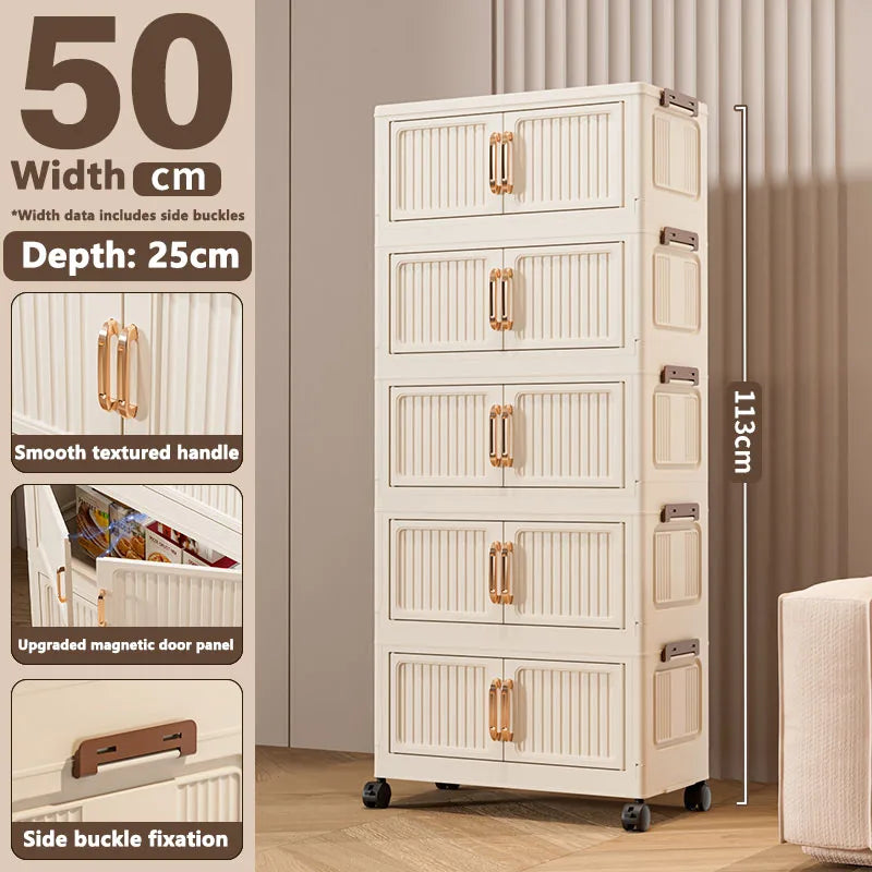 Thickened MultiFunctional Storage Cabinet with Double Doors for Home Living Room Multiple Layers Room Organizer for Miscellaneou