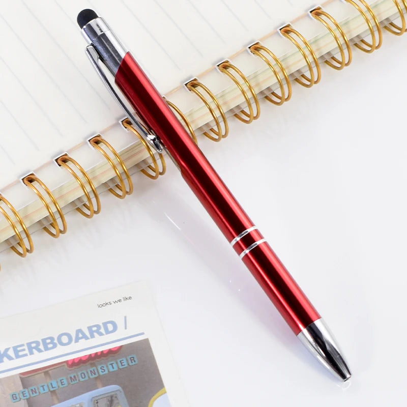 5Pcs Customized Logo Metal Ballpoint Pen Personalized Engraving Name Student Teacher Gift TouchScreen Stationery Office Supplies