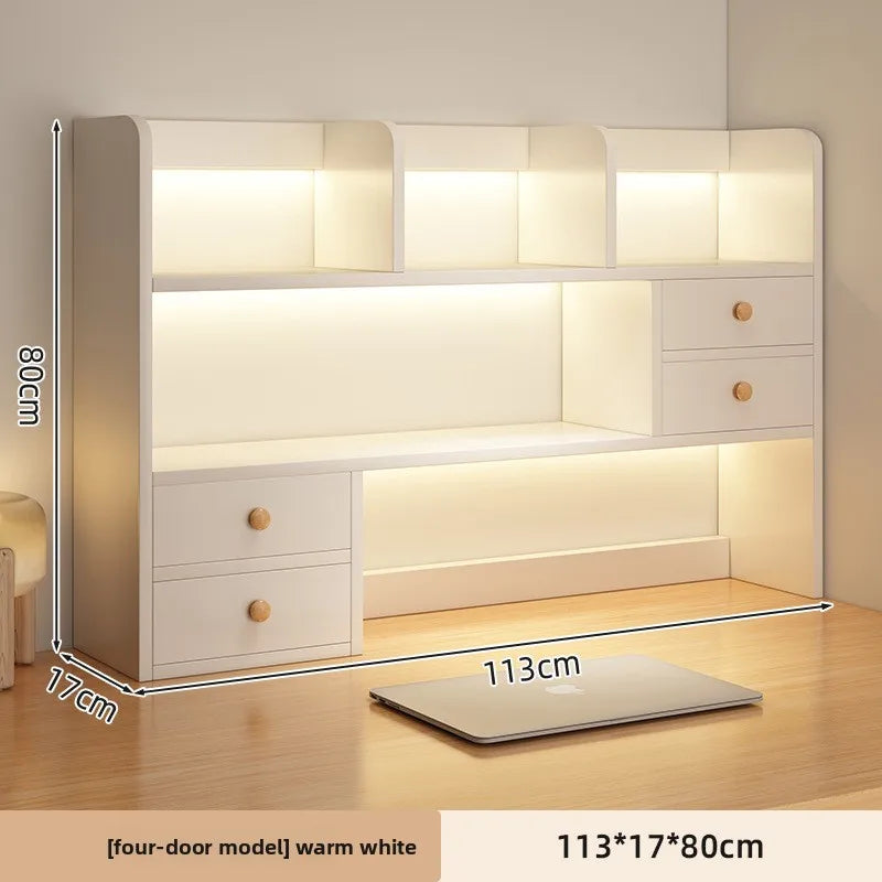 Firm Desktop bookshelf shelf bedroom office table small multi-layer shelf living room desk storage simple bookcase