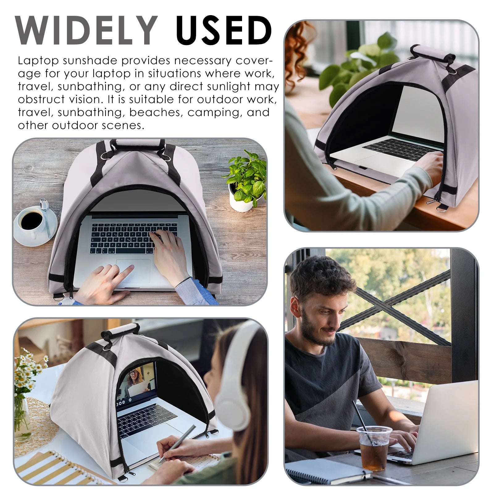 Laptop Sun Shade Privacy Screen Hood Portable Foldable Notebook Sun Shade Protects Privacy for Macbook Lenovo Dell Notebook