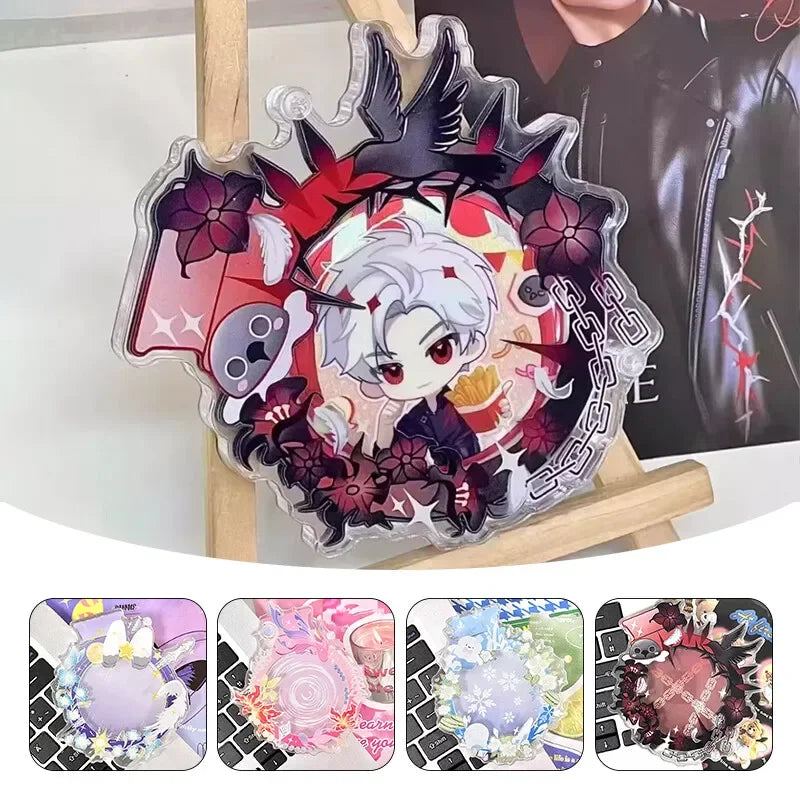 58mm Acrylic Badge Display Card Holders Brick Exquisite Anime Badge Storage Holder ID Badge Holder Boys Girls Card Sleeves
