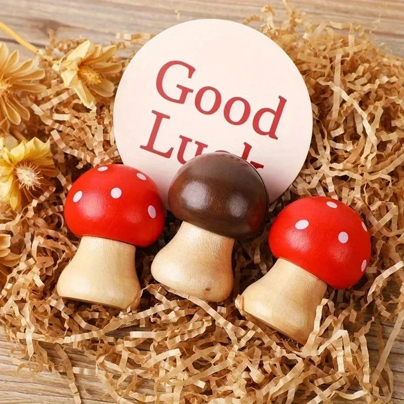 Wooden Mushroom Memo Clips Photo Holder Office Message Note Holder Cute School Desk Organizer