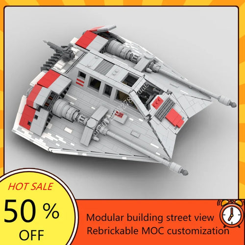 2365PCS MOC Space Battle T-47 Snowspeeder Fighter Model Custom Puzzles Technology Educational DIY Creative Assembly Toy Kid Gift