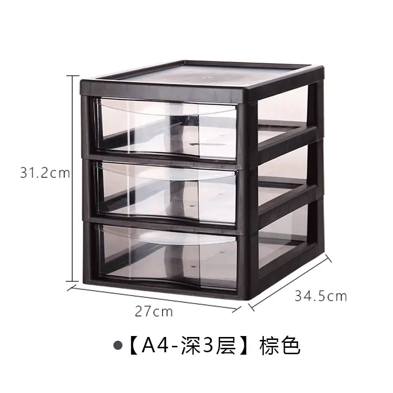 Modern File Cabinet with Clear Drawers,Multi-Layer Mobile Storage Unit for Office Home,Stackable Plastic Organizer for Documents