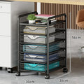 Simple Metal Storage Rack Under Desk Large Capacity Organizer Mobile Rolling Cart with Drawers Multi Layer Office File Cabinet