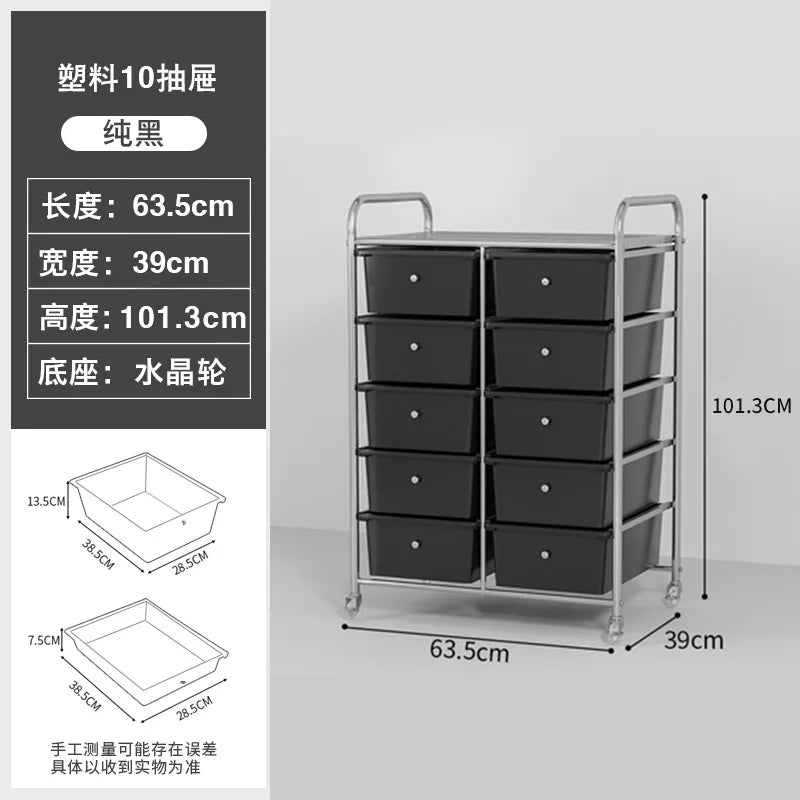 Household storage cabinets Multi-layer drawer lockers Cosmetics shelves Sundries Living room removable storage cart