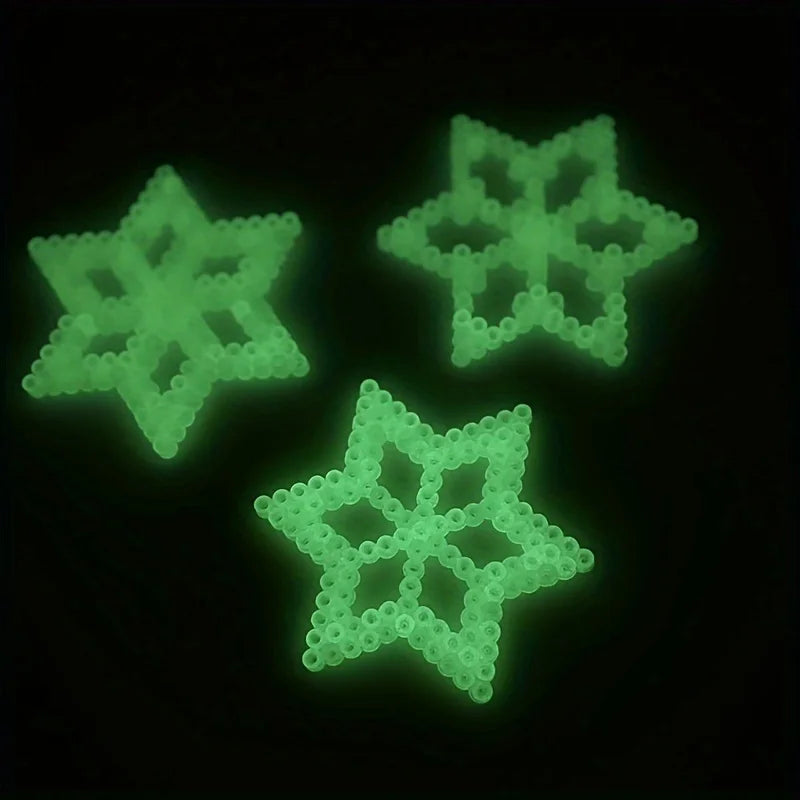 Glow-in-the-Dark Fuse Beads - 500pcs, White Colors, 5mm Ironing Beads for DIY Jewelry and Crafts