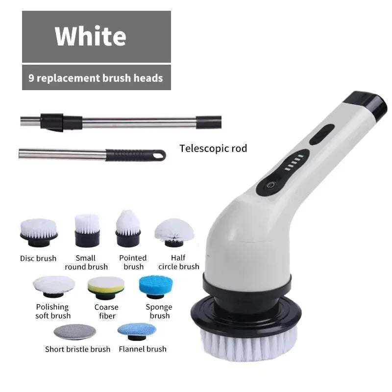 Cordless Spin Scrubber Electric Multipurpose Cleaning Brush for Kitchen Bathroom Toilet - Household Hair Brushes And Mops