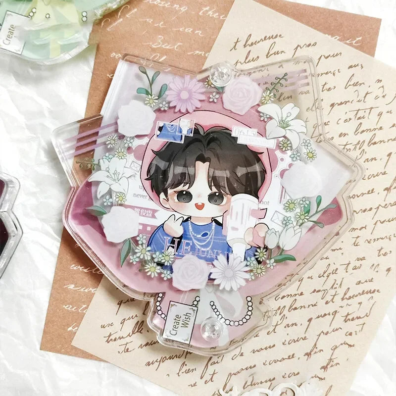 58mm Acrylic Badge Display Card Holders Brick Exquisite Anime Badge Storage Holder ID Badge Holder Boys Girls Card Sleeves