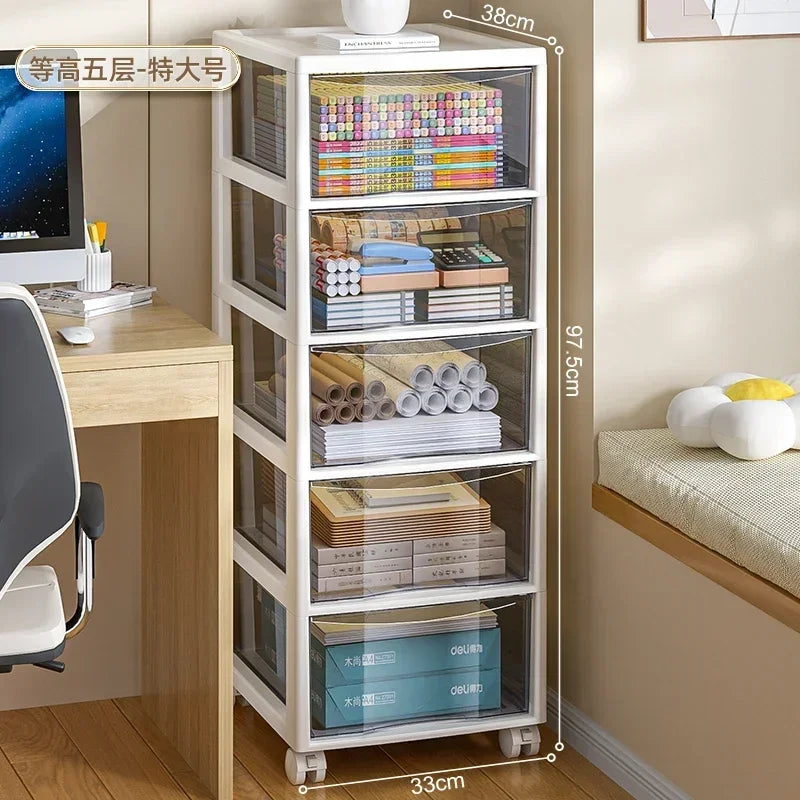 Moisture Proof File Cabinet for Students Office Storage Bin Anti Slip A4 Drawer Wear Resistant Stationery Rack Durable