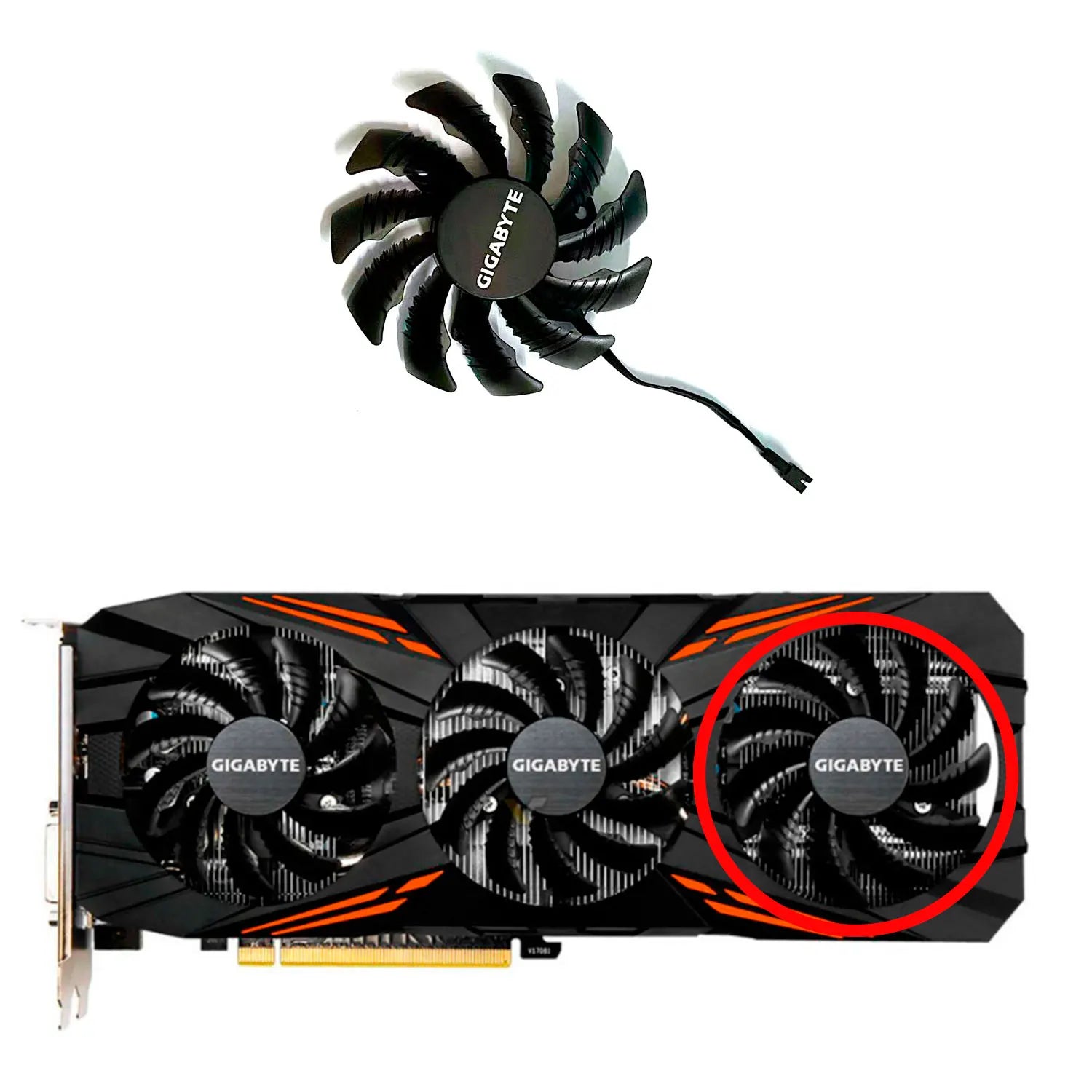 New For GIGABYTE GeForce P104-100 GTX1060 1070 1070ti 1080 1080ti G1 GAMING Graphics Card Replacement Fan T128010SU