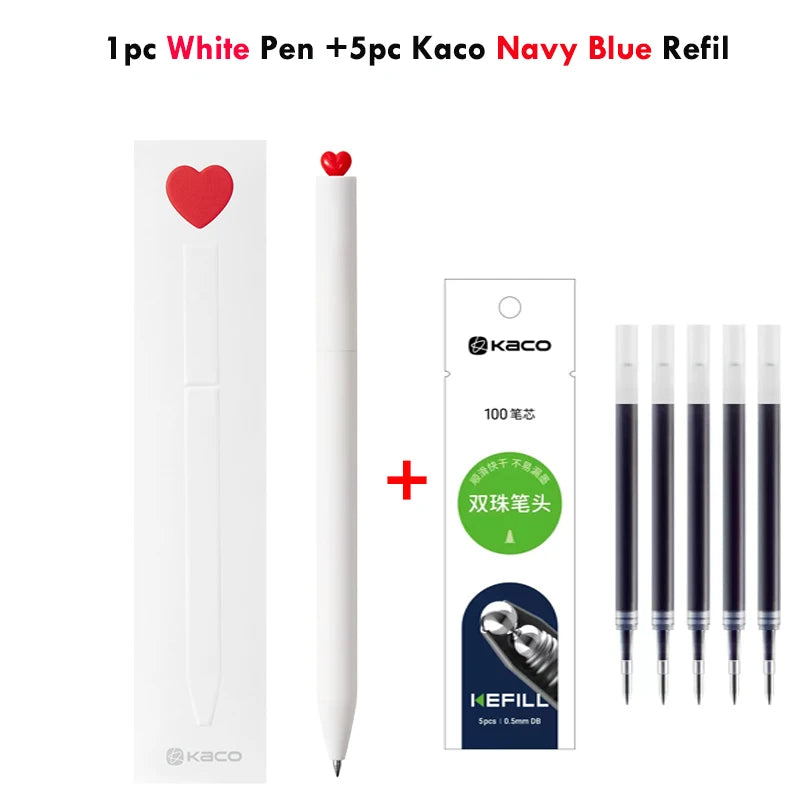 KACO Kawaii Rotate Gel Pen канцелярия 0.5MM Black Ink Fluent Writing Canetas High Capacity Boligrafo School Office Stationery