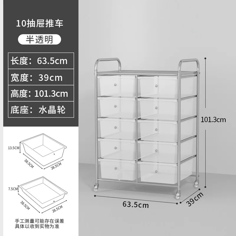 Household storage cabinets Multi-layer drawer lockers Cosmetics shelves Sundries Living room removable storage cart