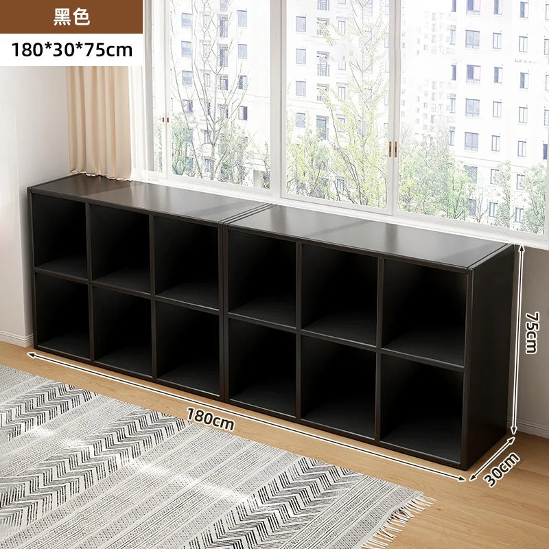 Kalek lattice cabinet free combination bookshelf floor shelf household living room wall low cabinet bookcase eight cabinets