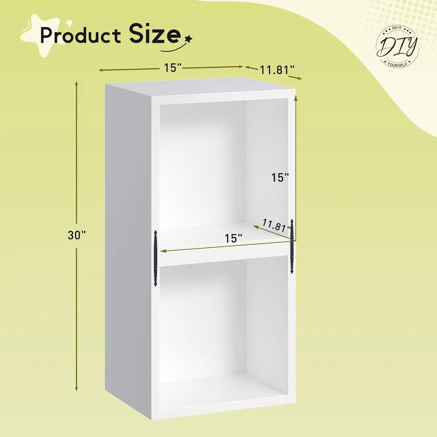 Stackable Cube Storage Organizer Modular Display Bookcase Anti-Tip Cubby for Bedroom Office Dorm 2-Cube White, Customized
