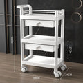 3-Tier Medical Utility Cart With Drawer and Shelves 360°Multi-Functional Mobile Storage Organizer For Clinic Hospital Lab Office