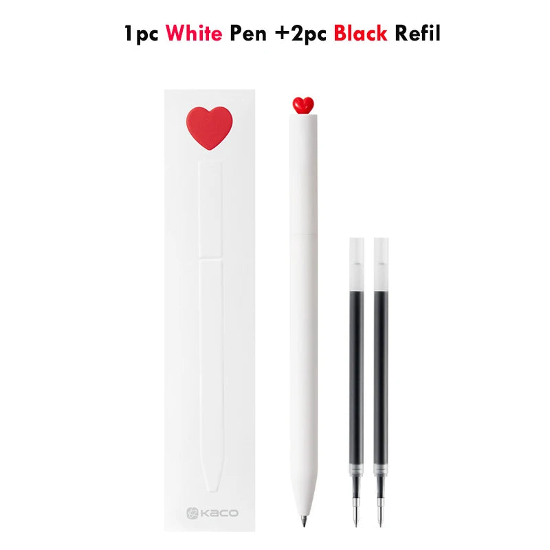 KACO Kawaii Rotate Gel Pen канцелярия 0.5MM Black Ink Fluent Writing Canetas High Capacity Boligrafo School Office Stationery