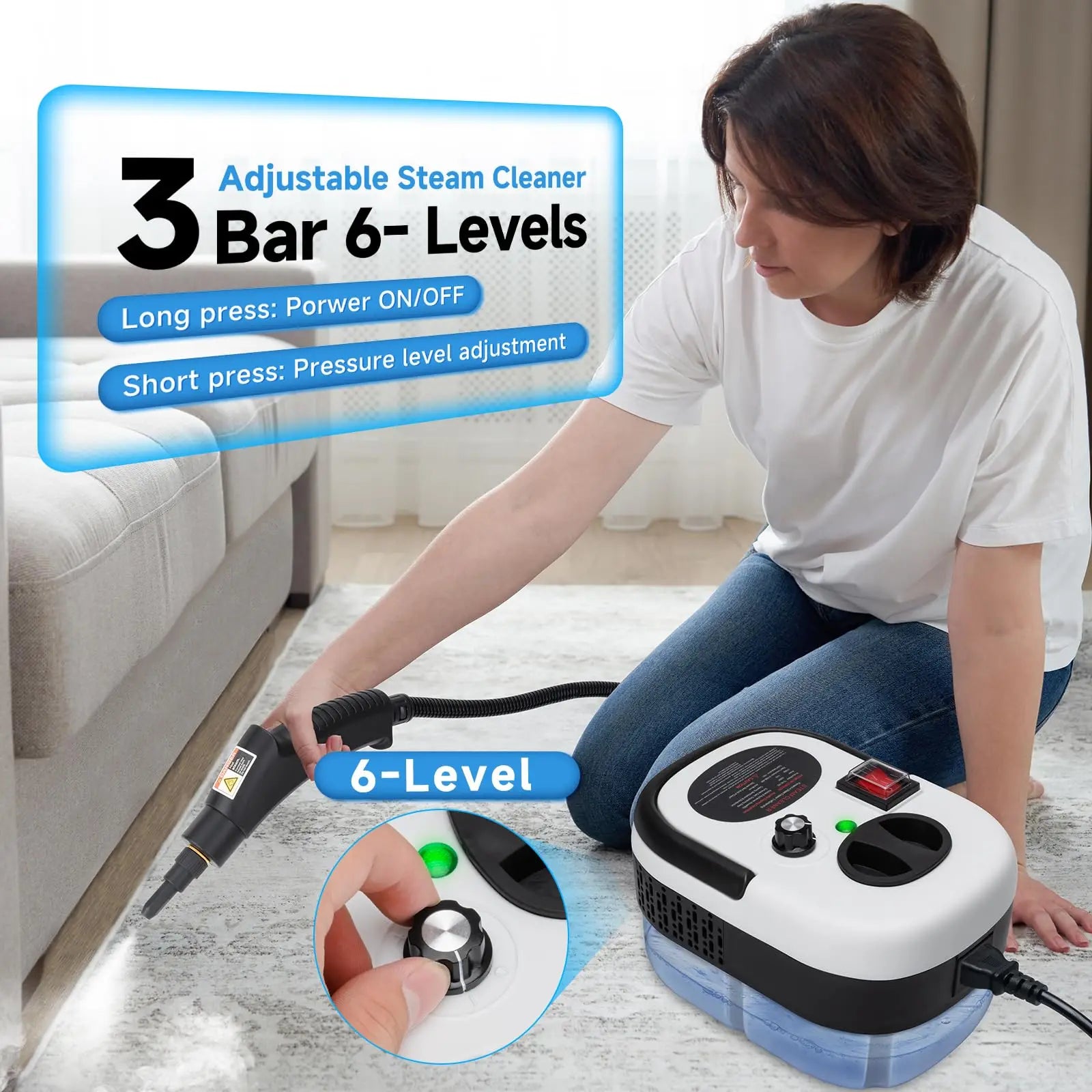 Steam cleaner portable multi-surface cleaning steam cleaner for home use suitable for cleaning kitchens bathrooms glass and cars